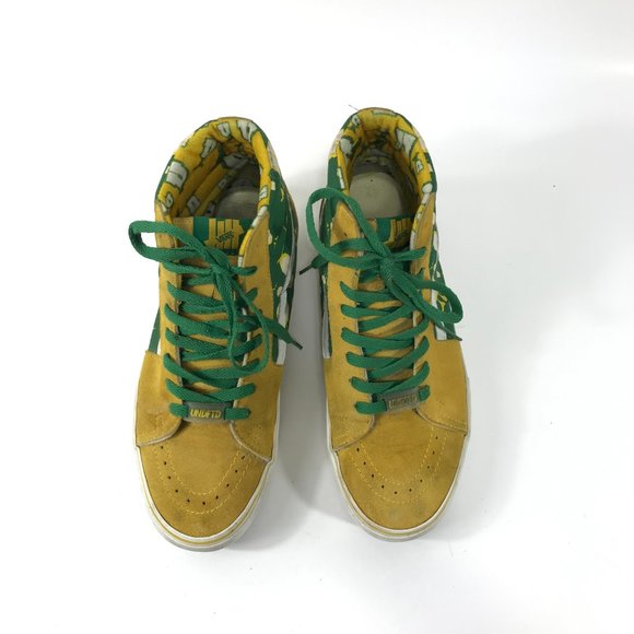 Vans Shoes Mens 9 Women 10.5 Lakers Undefeated Sk8 Hi U-Man UNDFTD Yellow Green main image 6